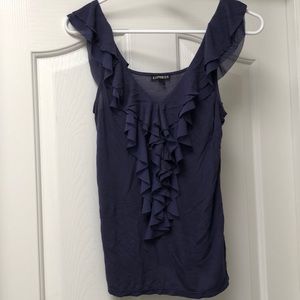 Express Purple Ruffle Sleeveless Top